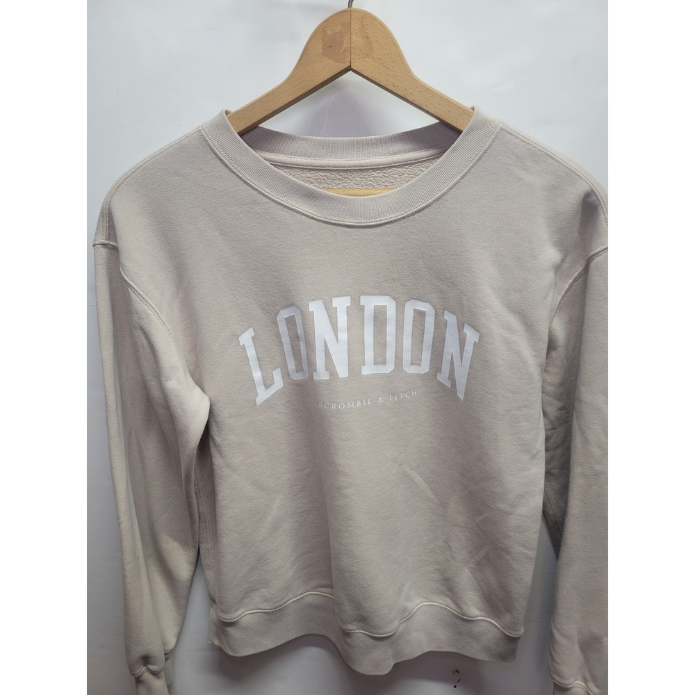 Abercrombie & Fitch London‎ Crewneck Sweatshirt Women's S Tan Pullover